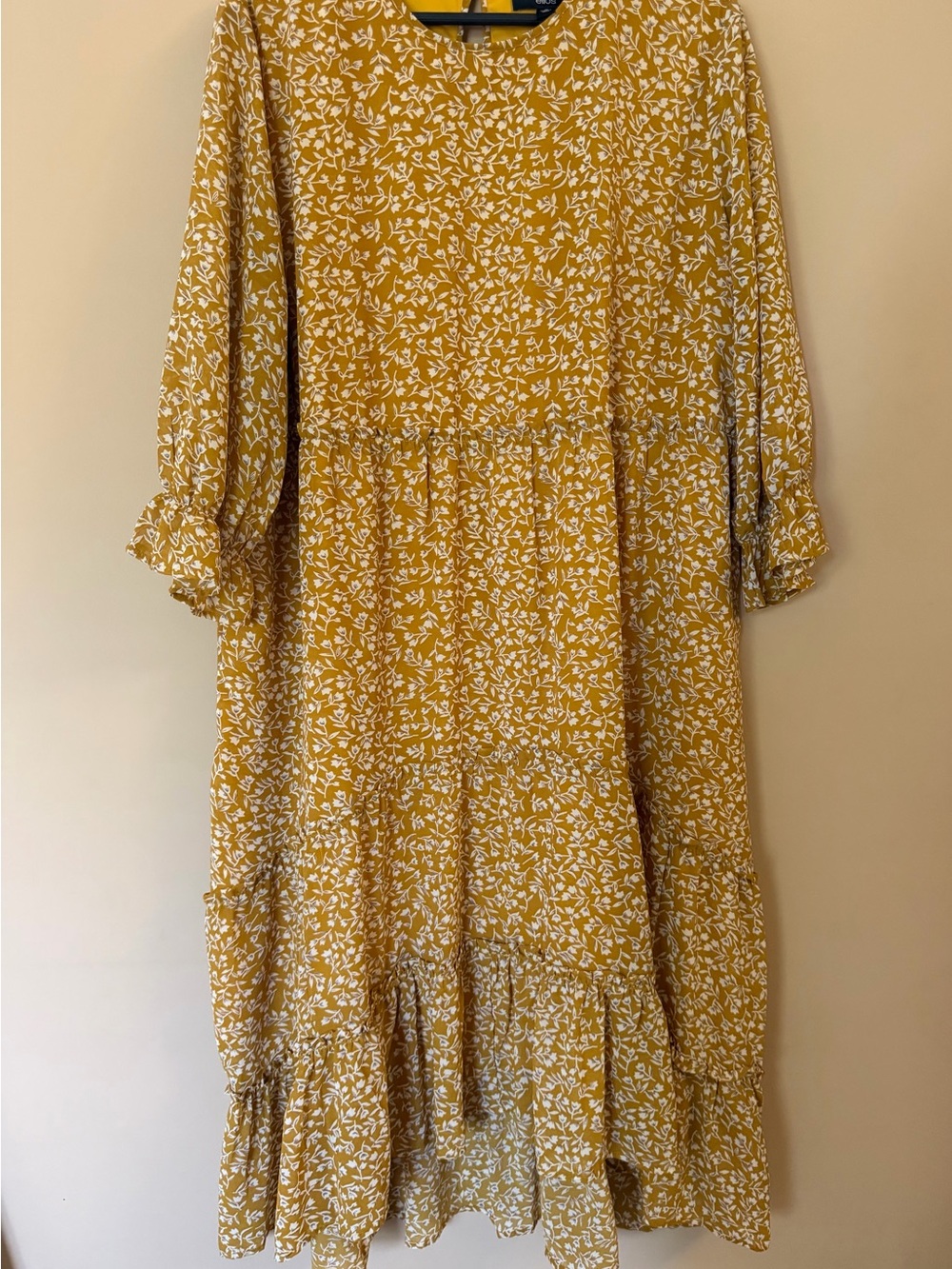 ellos Mustard Yellow Floral Tiered Maxi Dress